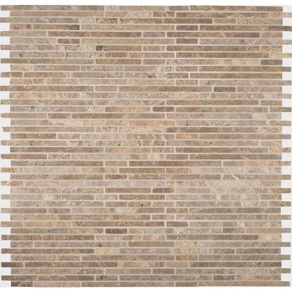 MSI Crema Ivy Bamboo 12 in. x 12 in. x 10mm Honed Marble Mesh-Mounted Mosaic Tile (10 sq. ft. / case)