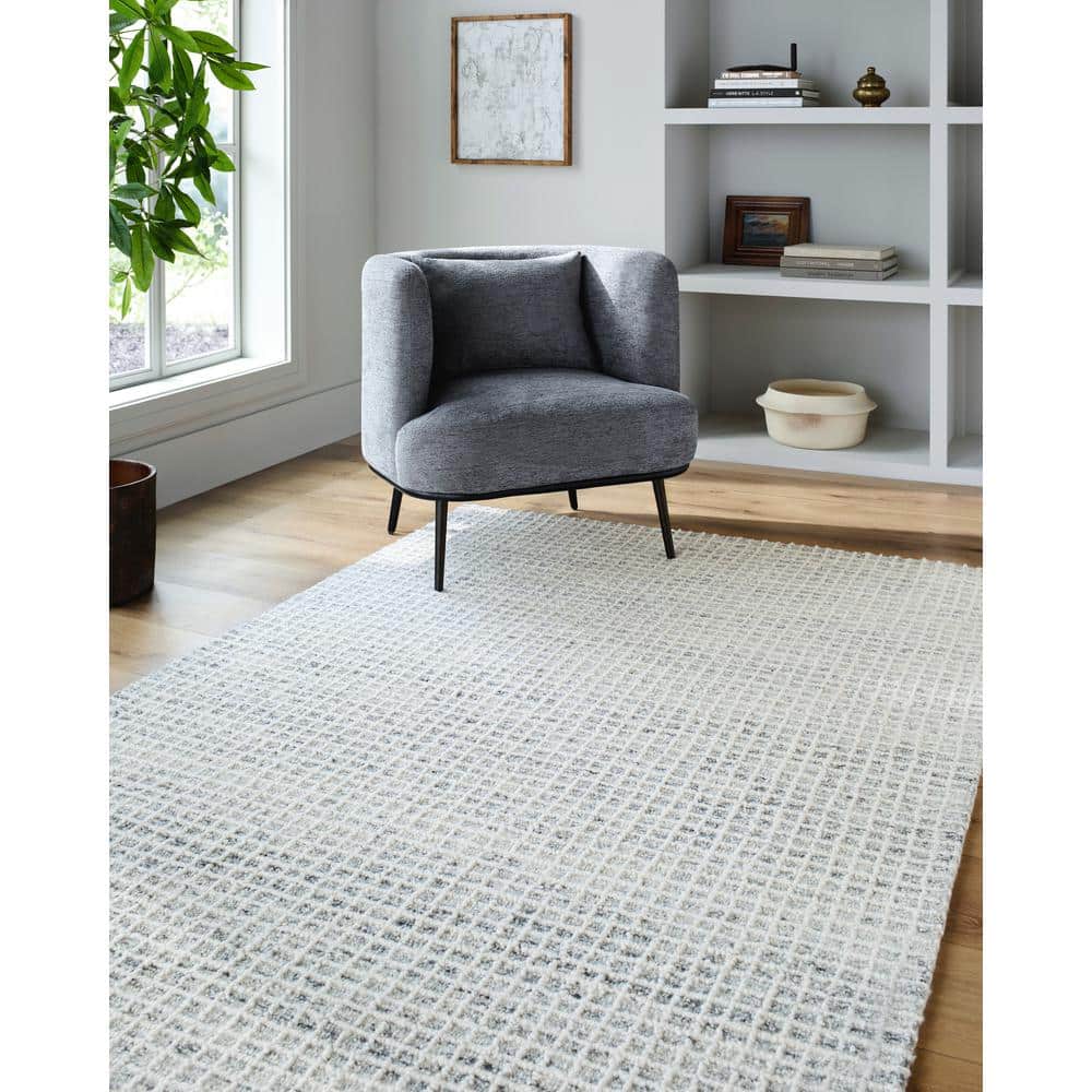 Handmade Light Gray Wool Rectangular Area Rug 12' x 15'