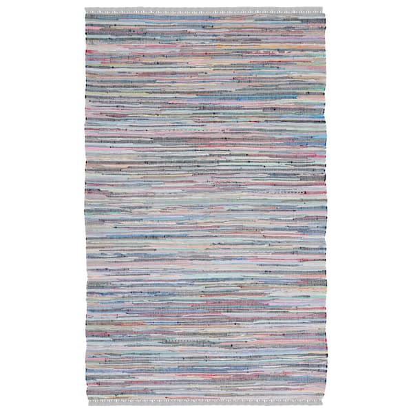 SAFAVIEH Rag Rug Gray/Multi Doormat 2 ft. x 3 ft. Striped Area Rug