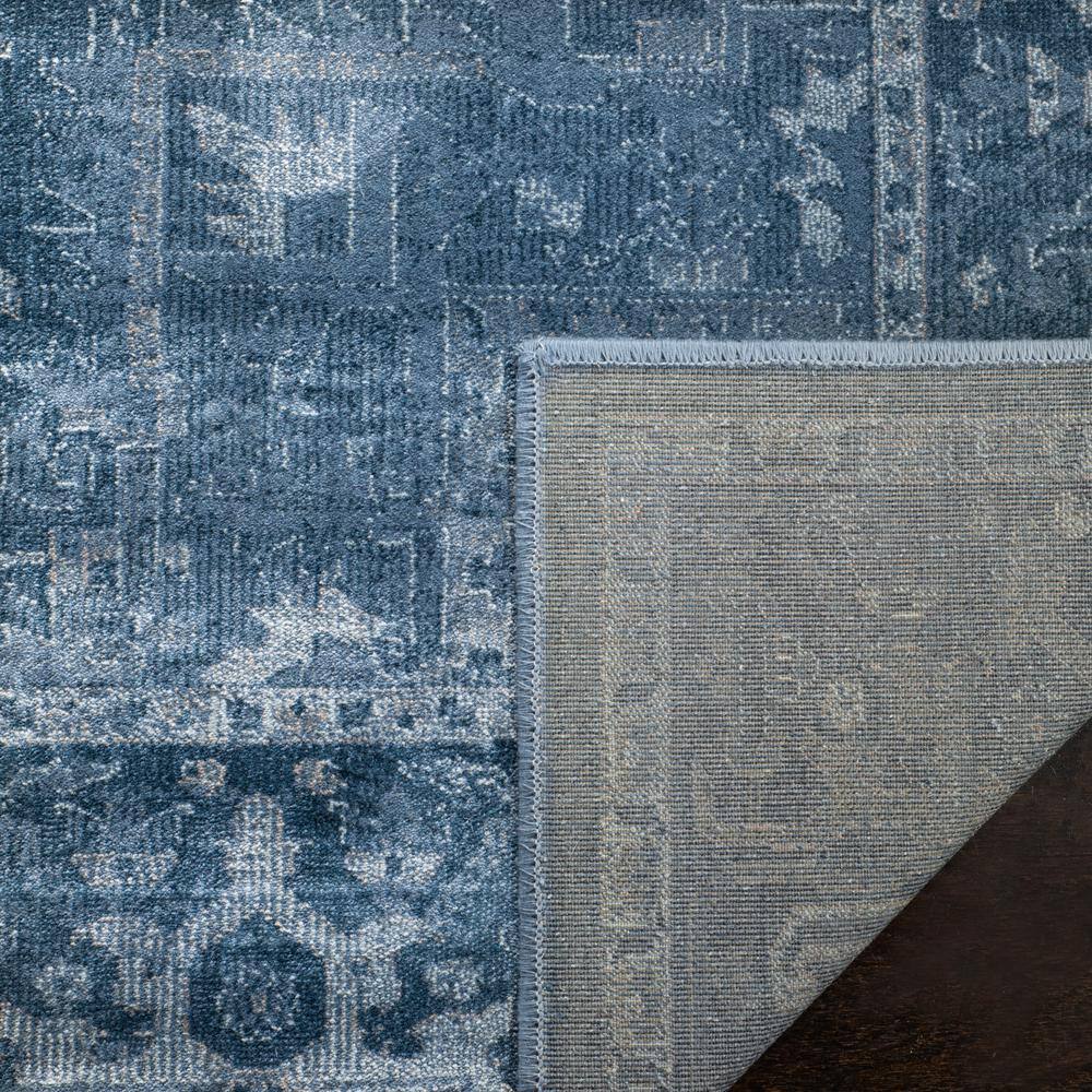 Elegant Vintage Blue Viscose 8'x11' Hand-Knotted Area Rug