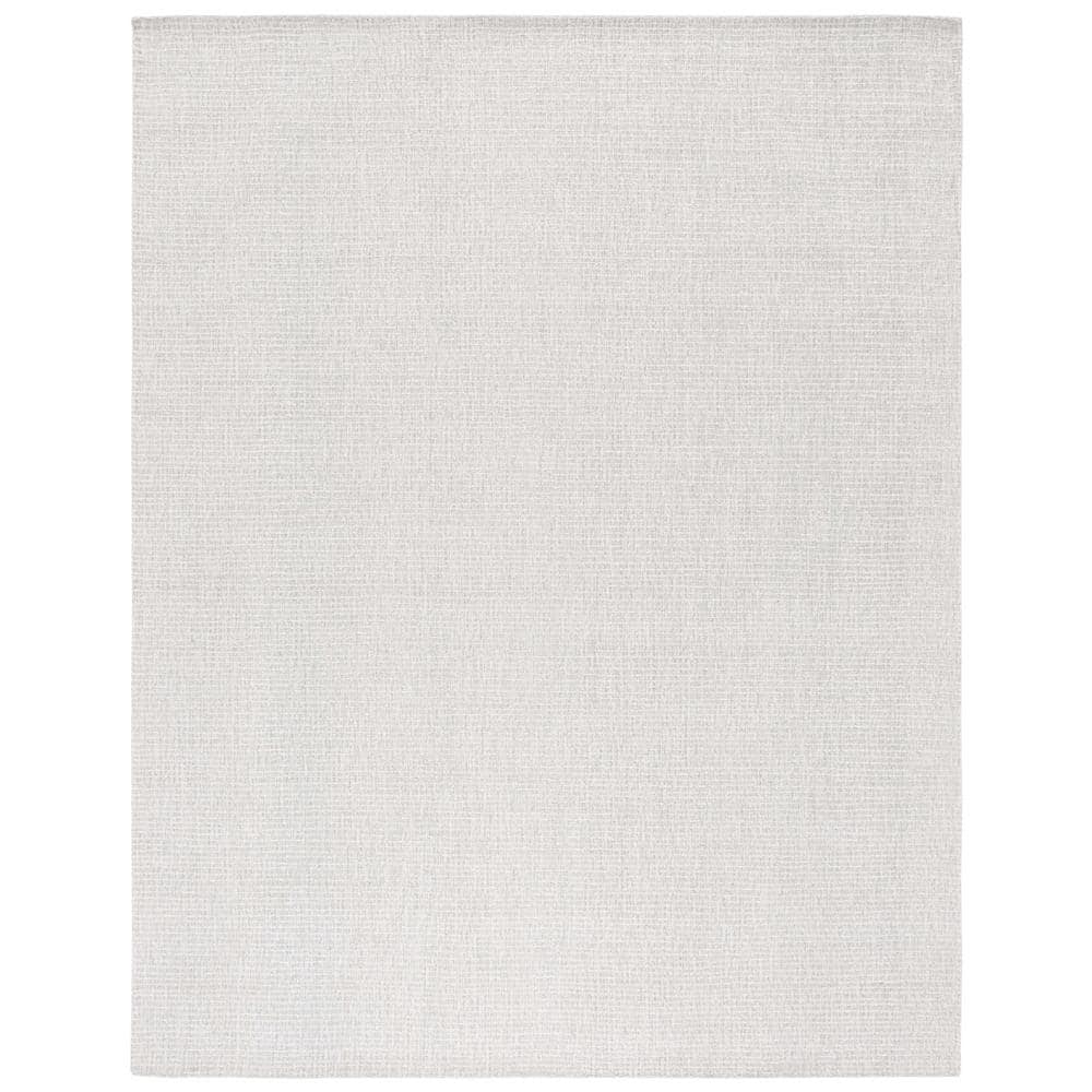 Handmade Abstract Gray Wool Area Rug, 10' x 14', Tufted Design