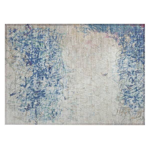 Chantille Machine Washable Indoor/Outdoor Abstract ACN2449 Navy 2 ft. x 3 ft. Accent Rug