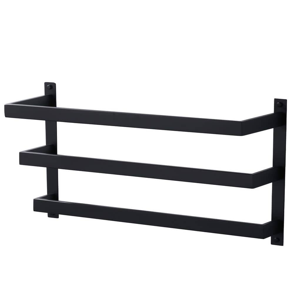 Square 24 in Wall Mounted Towel Rack Single Towel Holder in Matte Black price history on PriceWatchPro