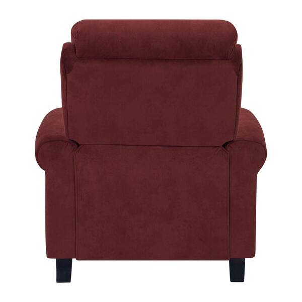 burgundy fabric recliner chair