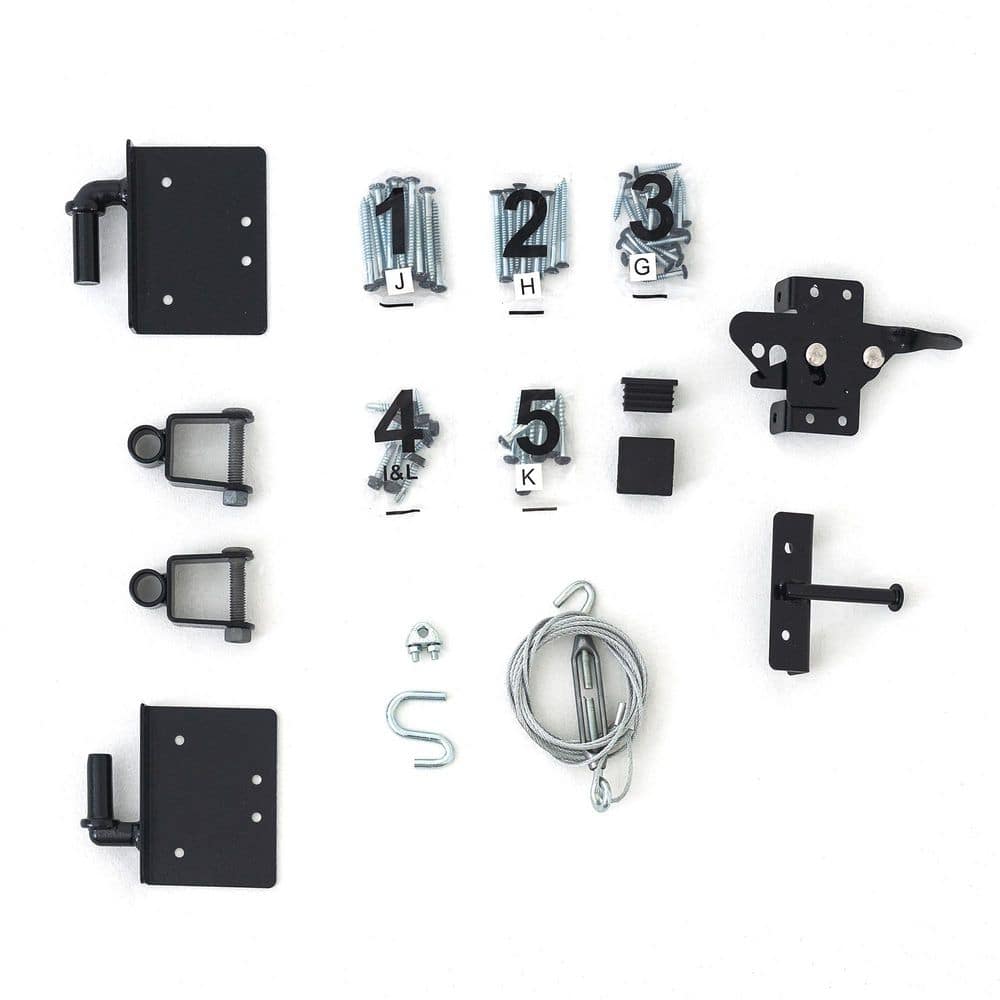 Adjustable Black Steel Frame Gate Building Kit for 60"-96" Openings