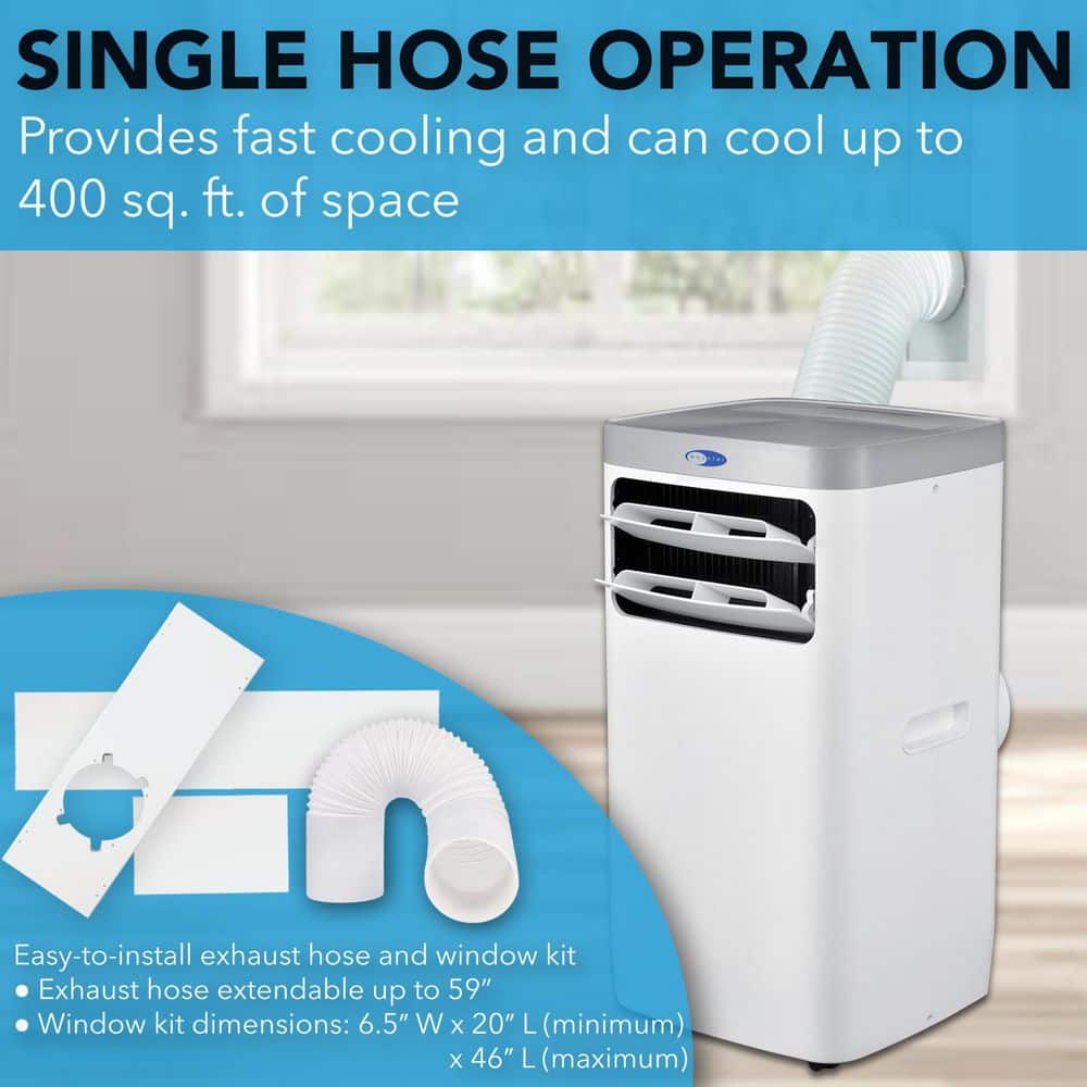 Whynter 11,000 BTU White and Gray Portable Air Conditioner with Remote