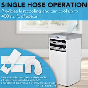 6,800 BTU Portable Air Conditioner Cools 400 Sq. Ft. with Dehumidifier and Remote in White