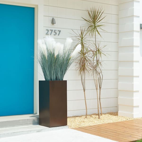 Metal Box Square Planter in Espresso
