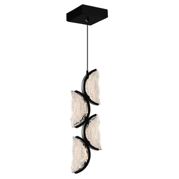 Moon 4 Light Integrated LED Black Mini Pendant Light