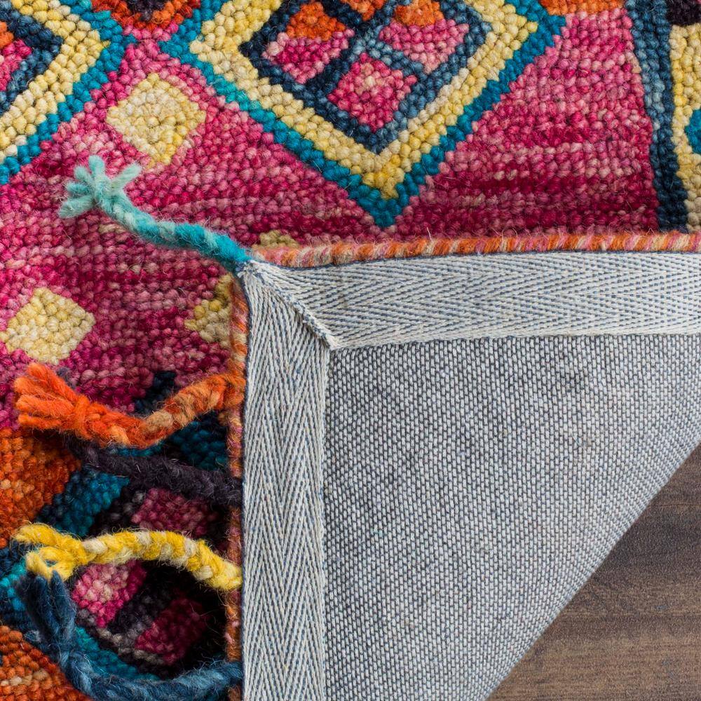 Bohemian Bliss Red and Fuchsia Hand-Tufted Wool Area Rug