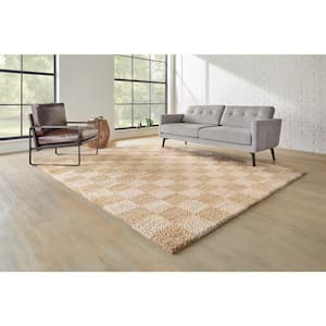 Harley Beige 2 ft. x 2 ft. 11 in. Checkered Scatter Area Rug