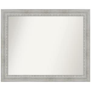 Rustic White Wash 32.5 in. x 26.5 in. Non-Beveled Rustic Rectangle Wood Framed Wall Mirror in White