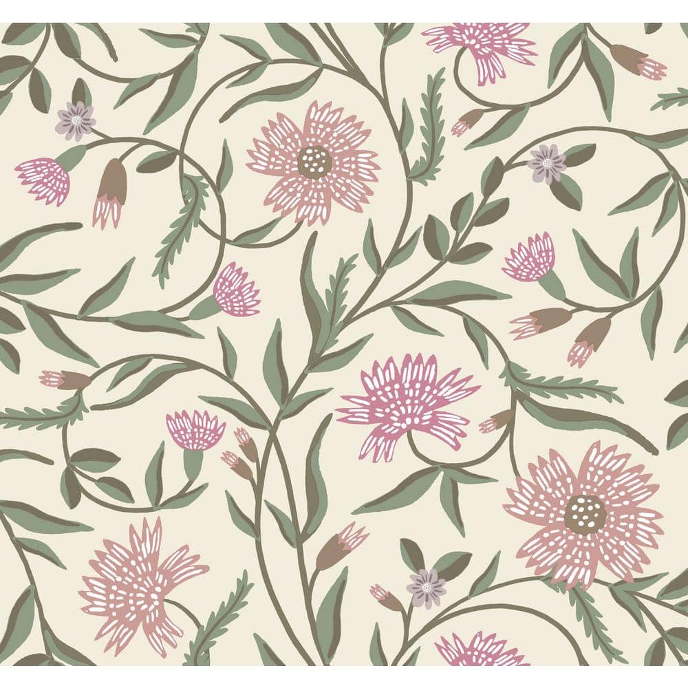Aster Rose Non-Pasted Washable Floral Wallpaper