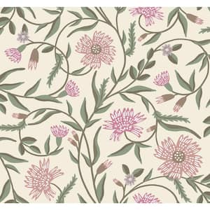 Aster Rose Purple Matte Non-Pasted Wallpaper