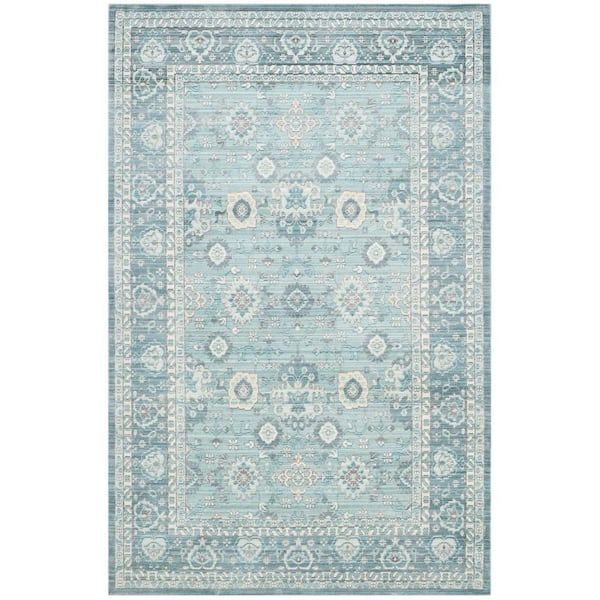 Valencia Alpine/Multi 5 ft. x 8 ft. Border Area Rug
