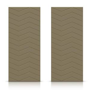 48 in. x 80 in. Hollow Core Olive Green Painted Composite MDF Interior Double Closet Sliding Doors