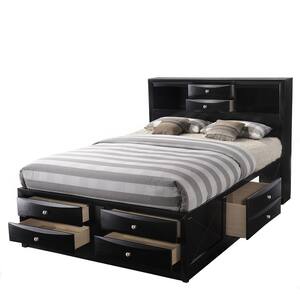 Furniture of America Demartin Black Wood Frame King Platform Bed with  Storage IDF-7223BK-EK - The Home Depot