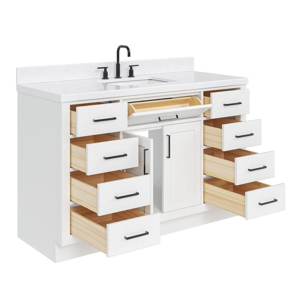 Hepburn 54" White Freestanding Single Basin Vanity Set