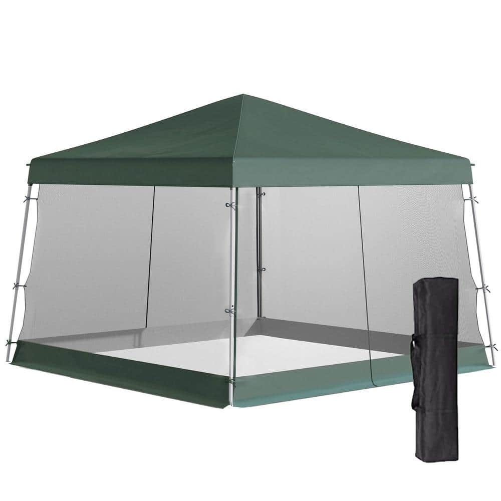 10 ft. x 10 ft. Slant Leg Pop-Up Canopy Tent with Netting, Adjustable Heigh