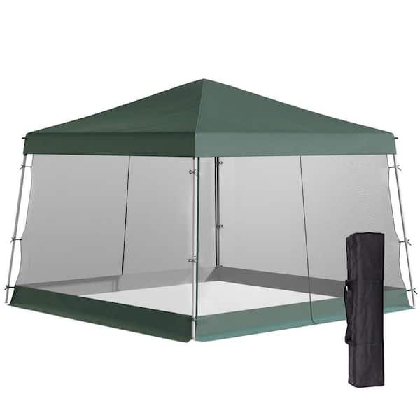Unbranded 10 ft. x 10 ft. Slant Leg Pop-Up Canopy Tent with Netting, Adjustable Height for Outdoor Parties, Patios, and Gardens