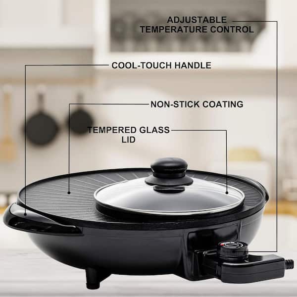 2in1 multi-function electric non-stick frying pan