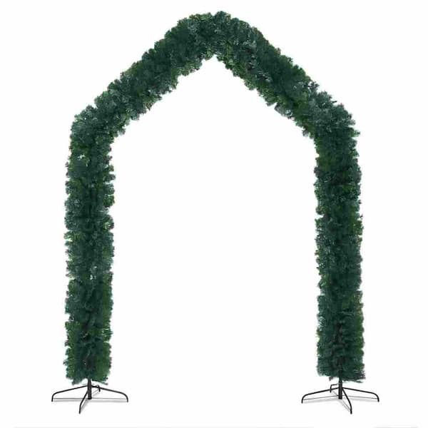 240 x 40 x 260 cm 1860 Branches PVC Christmas Arch Holiday Arch Arbor Decoration Green (Ornaments Ball Does Not Include)