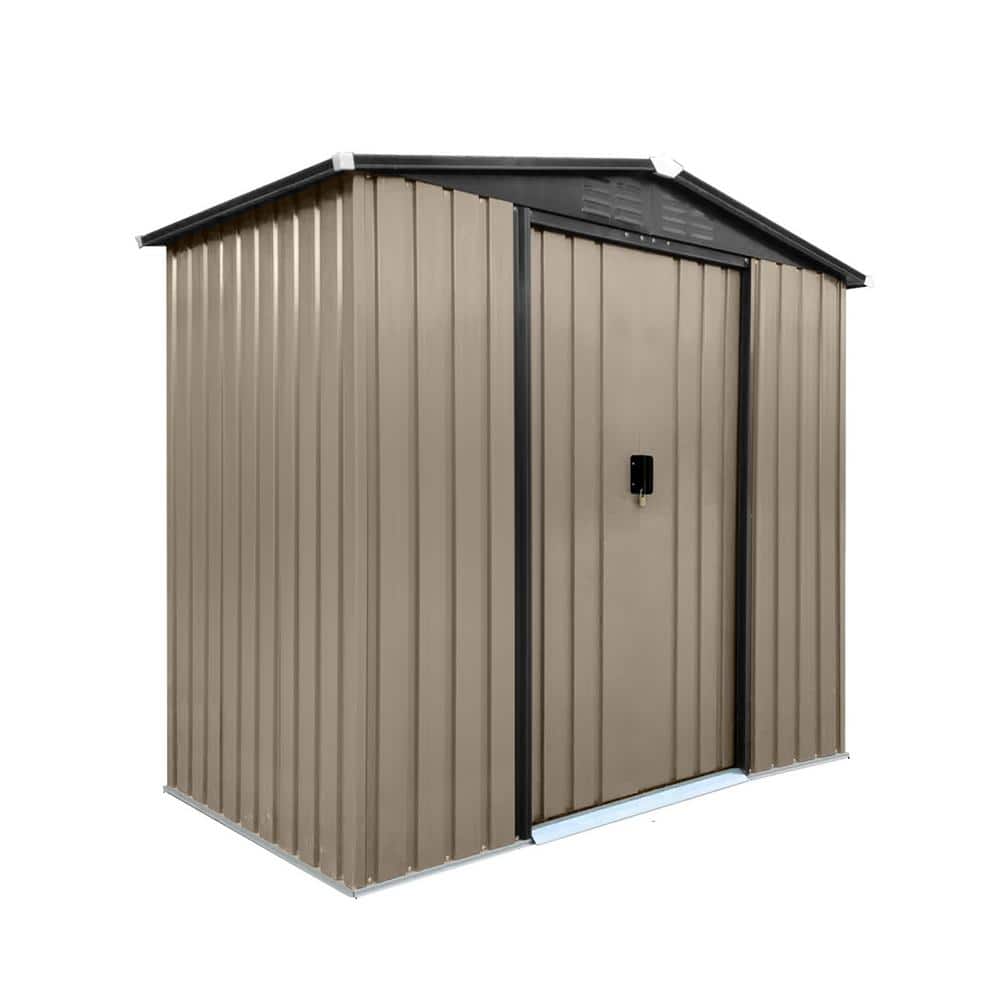 Outdoor Storage Sheds 4 ft. W x 6 ft. D Apex Roof Shed with Sliding Doors, 