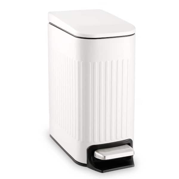 CLAVIE Waste Baskets with Foot Pedal in White