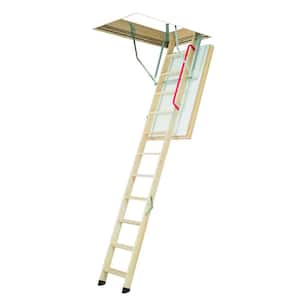 LWT 7 ft. 8 in. - 10 ft. 1 in., 25 in. x 54 in. Super-Thermo Wooden Attic Ladder with 300 lbs. Load Capacity