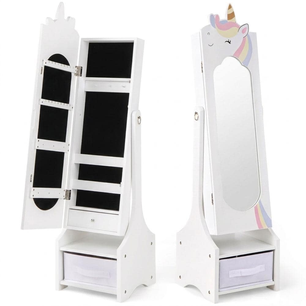 Kids Jewelry Armoire Cabinet with Storage and 2 Tilt Angles price history on PriceWatchPro