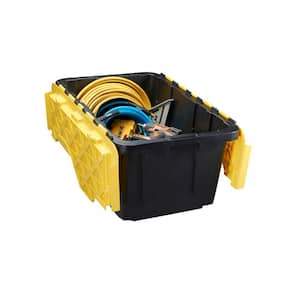 17 Gal. Flip Top Storage Tote in Black and Yellow