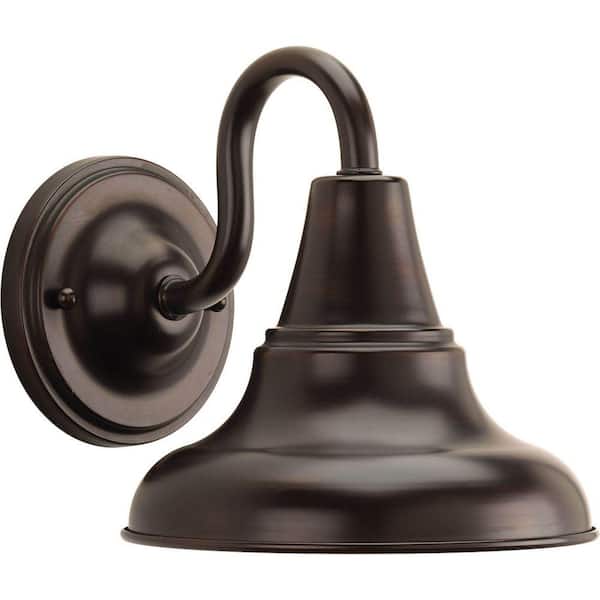 District Collection 1-Light Antique Bronze Farmhouse Outdoor Medium Wall Lantern Light