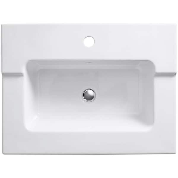KOHLER Tresham 25.5 in. X 19 in. Vitreous China Single Basin Vanity Top in White