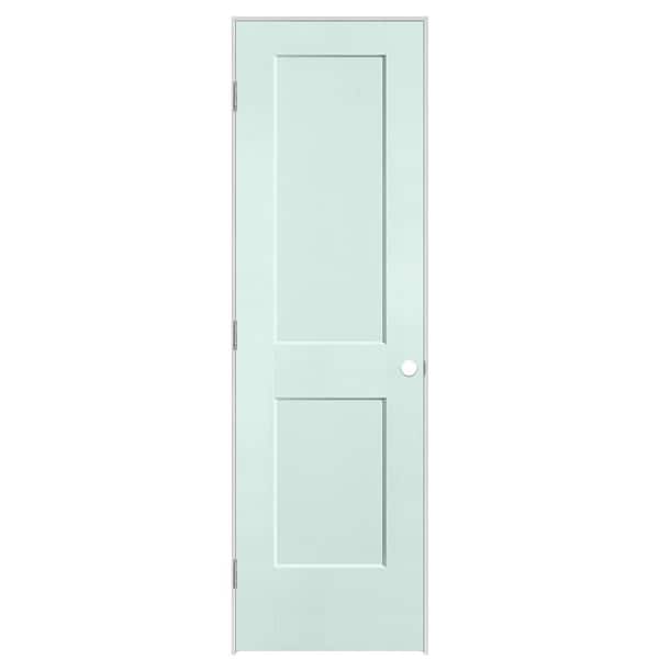 Masonite 24 in. x 80 in. 2-Panel Logan Right-Hand Solid Core Sea Glass Molded Composite Single Prehung Interior Door