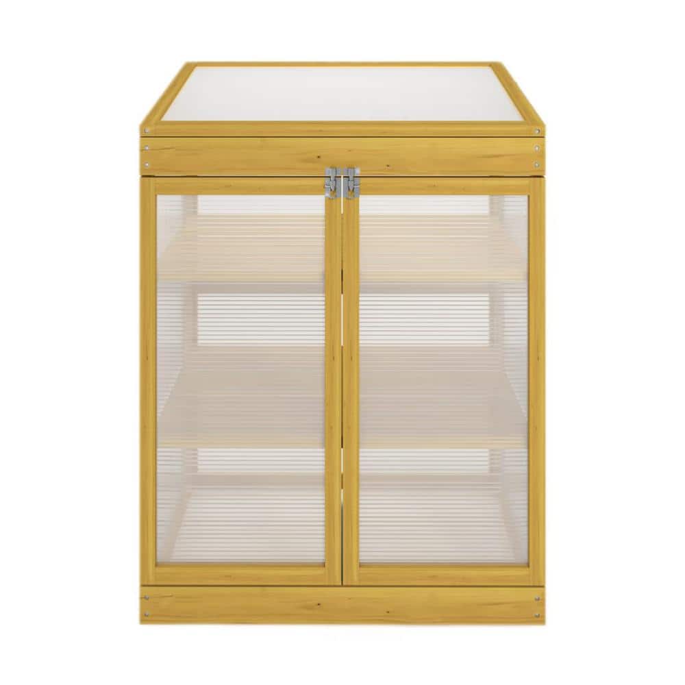 20 in. W x 30 in. D x 35 in. H Wooden Mini Cold Frame Garden Greenhouse Cab