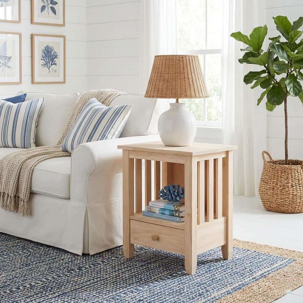 Unfinished Storage End Table