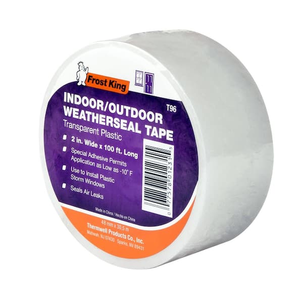 Frost King 2 in. x 100 ft. Interior/Exterior Clear Plastic Weather Seal Tape T96H The Home Depot