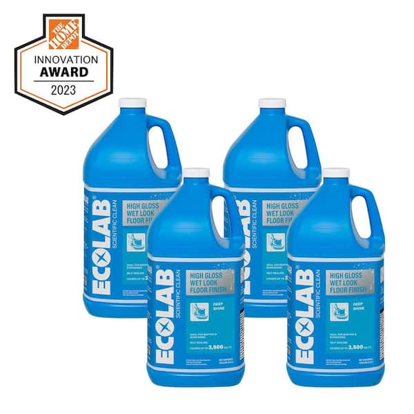 1 Gal. High Gloss Wet Look Floor Finish Protects and Restores Floor Shine, Use on Vinyl, Tile, Linoleum, Rubber (4-Pack)