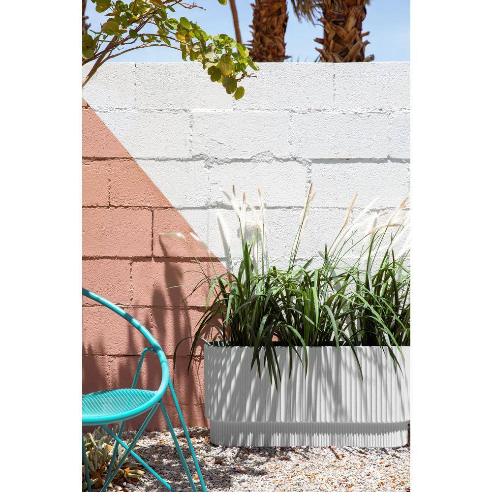 Demi 30" White Concrete-Composite Long Planter