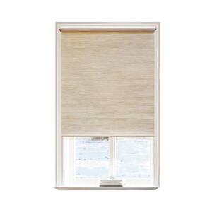 Beige Polyester 54 in.W x 72 in.L Light Filtering Cordless Natural Fabric Roller Shades