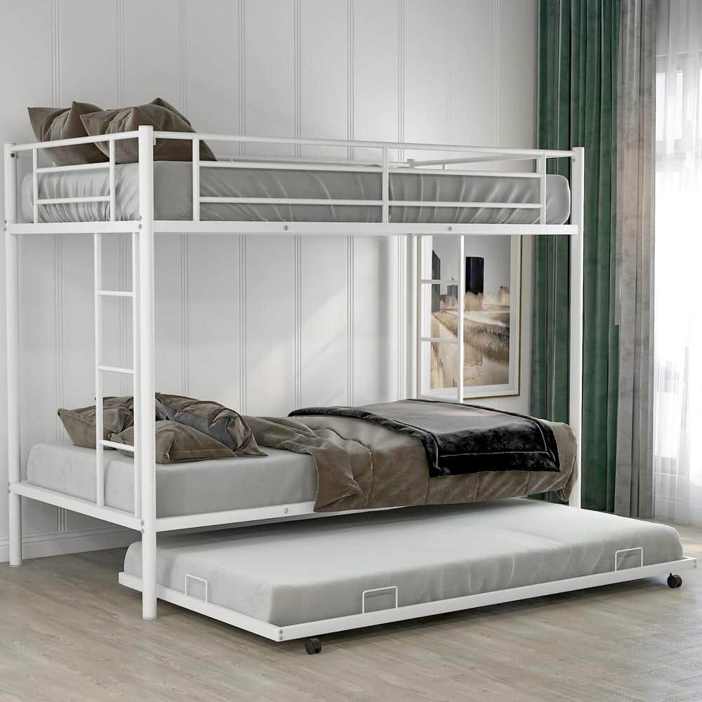 Reviews for Harper & Bright Designs White Twin Over Twin Bunk Bed with