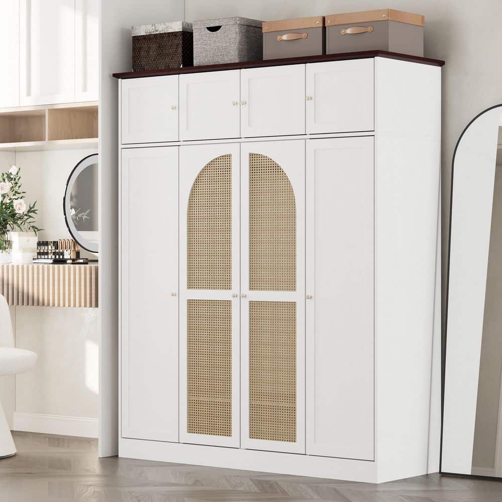 Narsen Country White 70.87 in. H Freestanding Clothing Storage Cabinet with Hanging Rod and Adjustable Shelves price history on PriceWatchPro