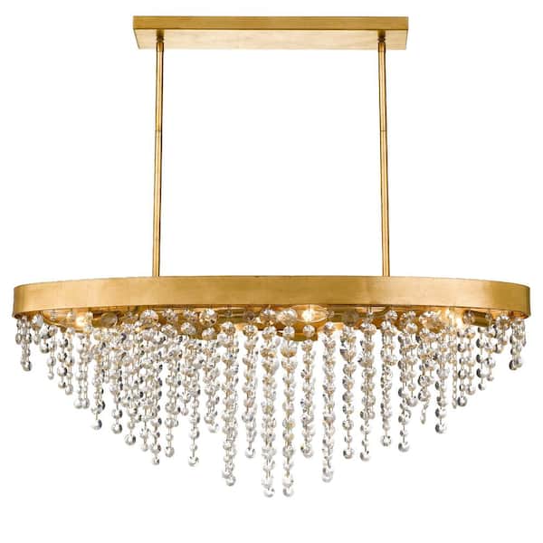 Crystorama Winham 8-Light Antique Gold Linear Chandelier