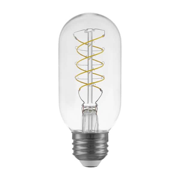 EcoSmart 40-Watt Equivalent T14 Dimmable Fine Bendy Filament LED Vintage Edison Light Bulb Daylight (1-Pack)