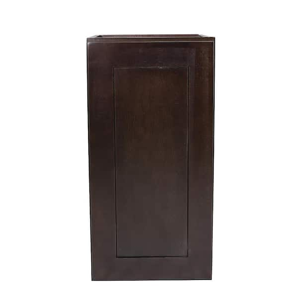 Brookings Solid Wood Ready to Assemble Shaker 21 in. x 36 in. x 12 in. 1 Door Wall Kitchen Cabinet in Espresso