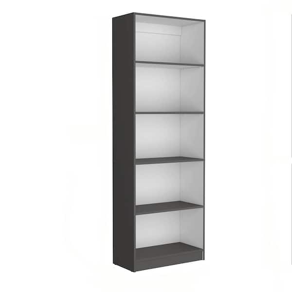 24.7 in. W x 29.90 in. D x 71.10 in. H White Particle Board Freestanding Linen Cabinet with 8-Shelves in Gray/White