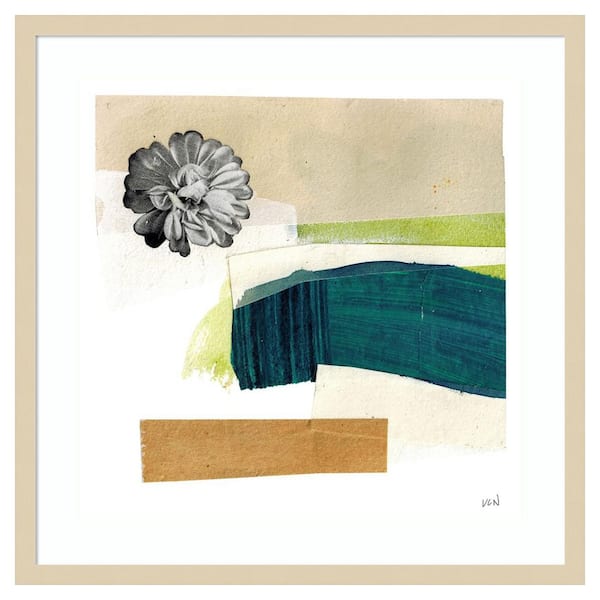 Amanti Art Day Beach I by Lindsey Newman 25 in. W x 25 in. H. Wood Framed Wall Art Print Framed in Brown