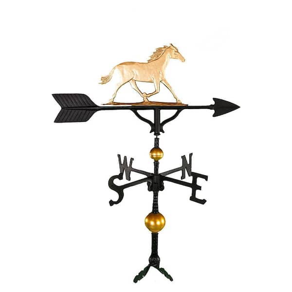 Montague Metal Products 32 in. Deluxe Gold Horse Weathervane