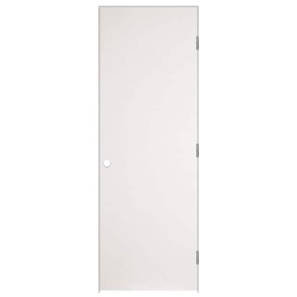 Masonite 24 in. x 80 in. Flush Hardboard Left-Handed Hollow-Core Smooth Primed Composite Single Prehung Interior Door