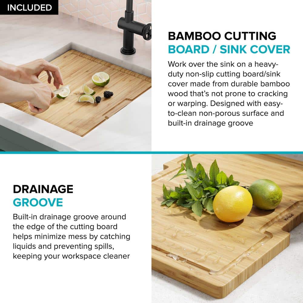 Kore 19-Inch Stainless Steel Drop-In Farmhouse Kitchen Sink